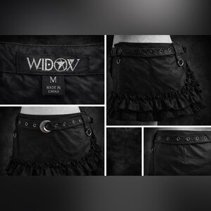 Widow Black Ruffled Mini Skirt size medium